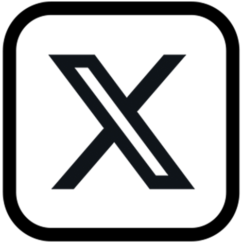 X badge in black color